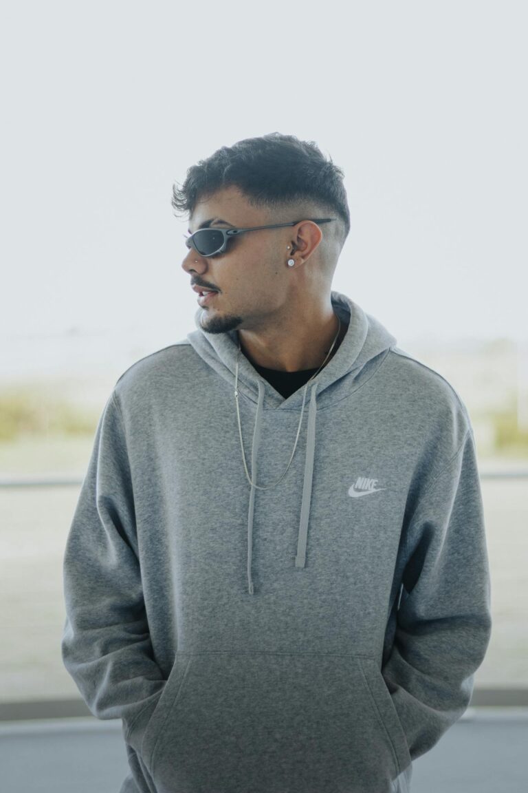 Man Posing in Hoodie